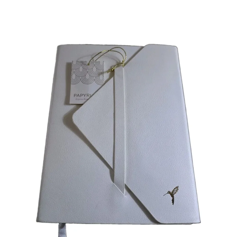 PAPYRUS Faux Leather Journal  240 Lined Pages 6x8 White NEW